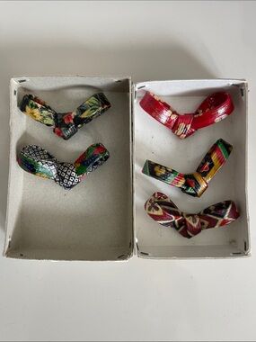 Vintage Japanese Chopstick Rests Holder Set Bow Tie Shaped Hashiok